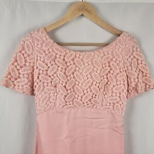 Vintage Dress Empire Waist Pink #1826